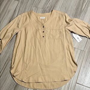 Westbound Beige Tan Henley-Style Camisole